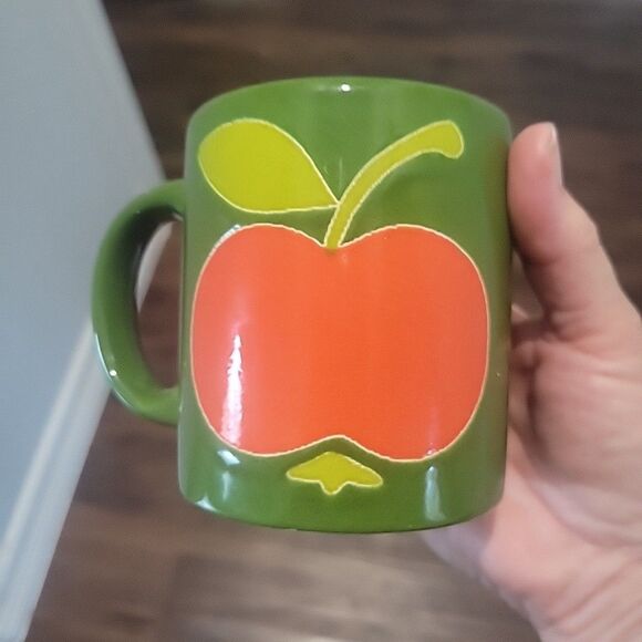 Vintage Waechtersbach Spain Green Red Apple Mug Kitschy Cottage Grandma 70s MCM - Picture 11 of 11